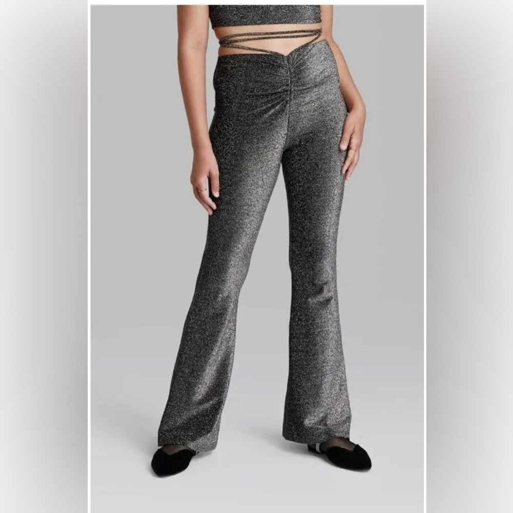 Brand New-Wild Fable Womens Glitter Flare High Rise Pants